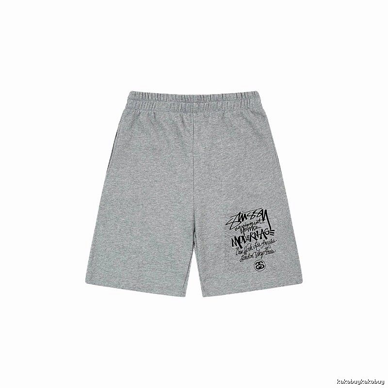 Stussy graffiti-style grey shorts