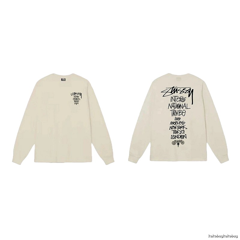 Stussy graffiti-style off-white long-sleeve