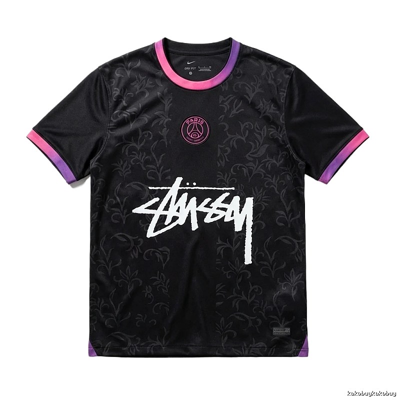 Stussy Paris Co-branded Style Black T-shirt