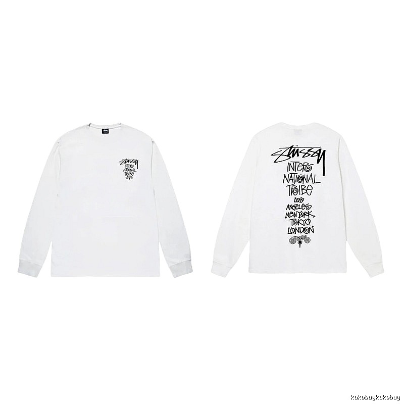 Stussy retro-style white long-sleeved shirt