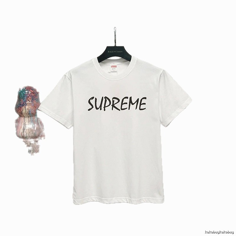 Supreme Hand-drawn Print Street Style White T-Shirt