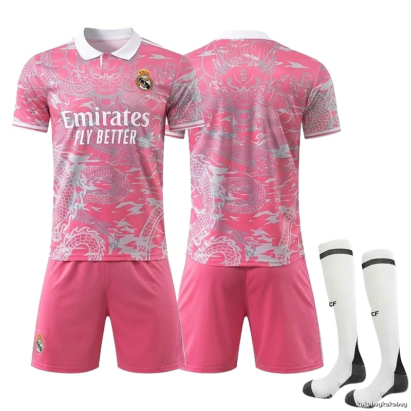 The pink jersey of the Real Madrid Dragon Pattern series.