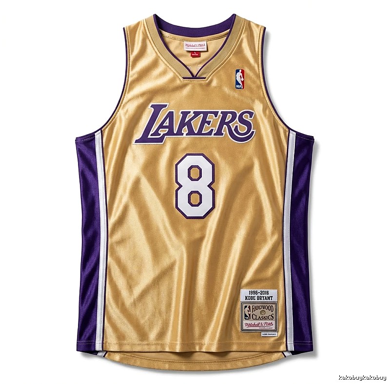 The retro gold and purple jersey of the Kobe Lakers.