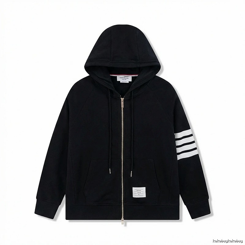 Thom Browne minimalist black hoodie