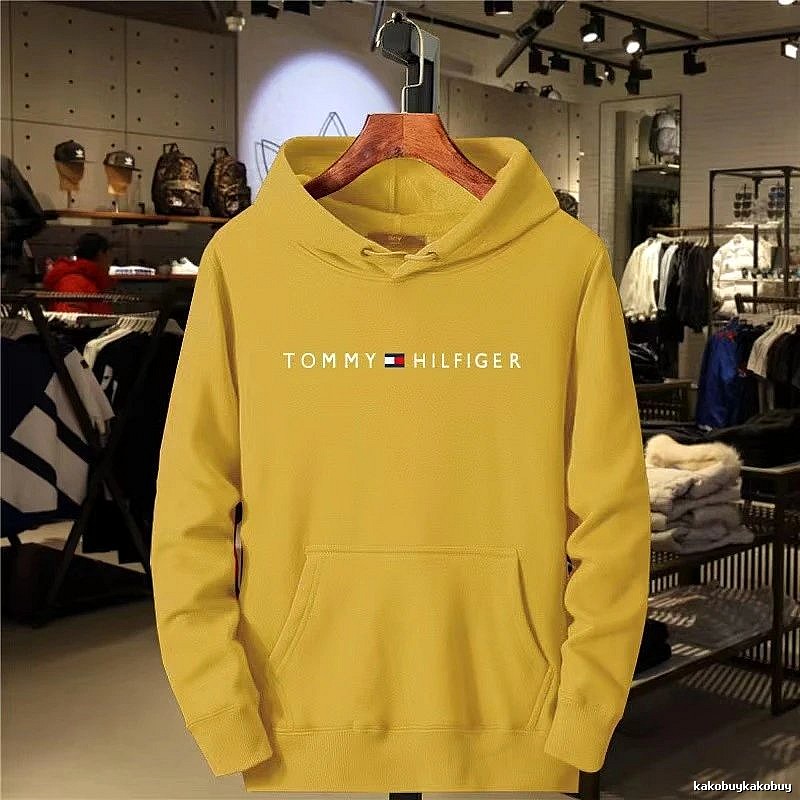 Tommy Hilfiger Yellow Logo Hoodie Statement Graphic
