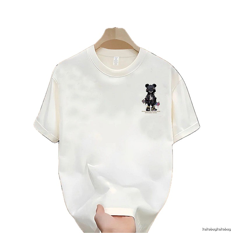 Trendy Brand Violent Bear Street Style Off-white Short Sleeve T-shirt
