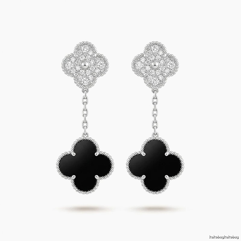 Van Cleef & Arpels Alhambra Black Onyx Earrings