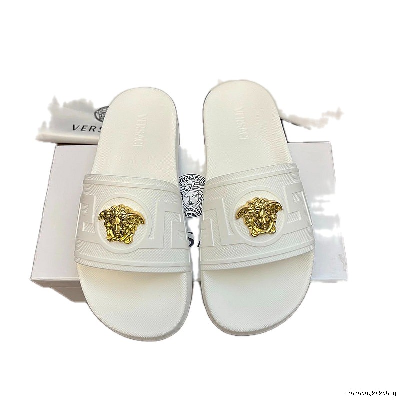 Versace Medusa Luxury Style White Slides