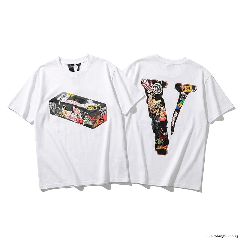 Vlone graffiti-style white T-shirt