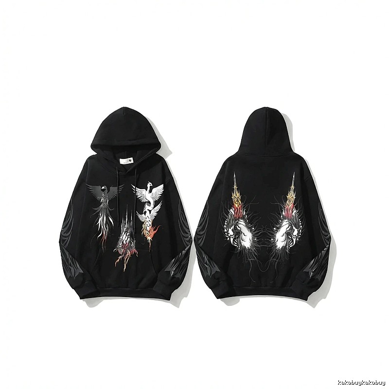 WDW Trendy Brand Chinese Style Embroidery Black Hoodie