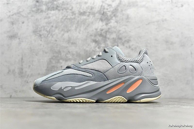Yeezy Gray and Orange Chunky Runners Defined by Sock-Like Collar